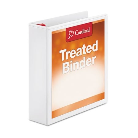 Cardinal Brands Cardinal, TREATED CLEARVUE LOCKING SLANT-D RING BINDER, 3 RINGS, 2in CAPACITY, 11 X 8.5, WHITE 32120